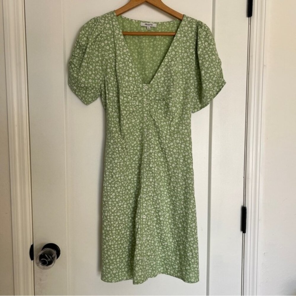 Madewell V-Neck Button-Front Mini Dress